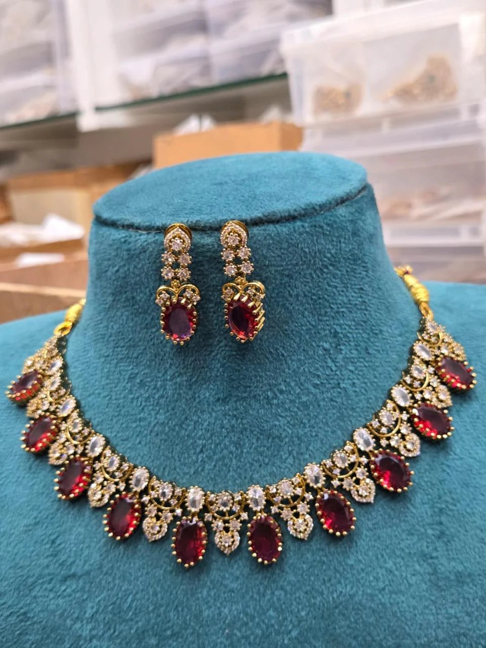 Gold-Toned Floral AD Necklace