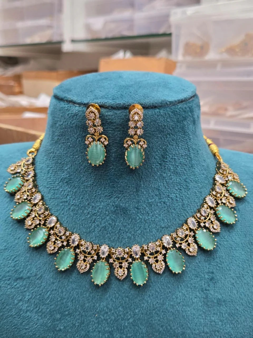 Gold-Toned Floral AD Necklace