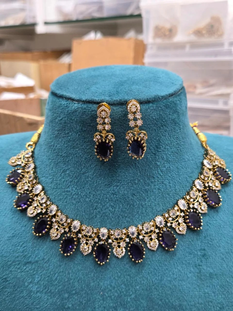 Gold-Toned Floral AD Necklace