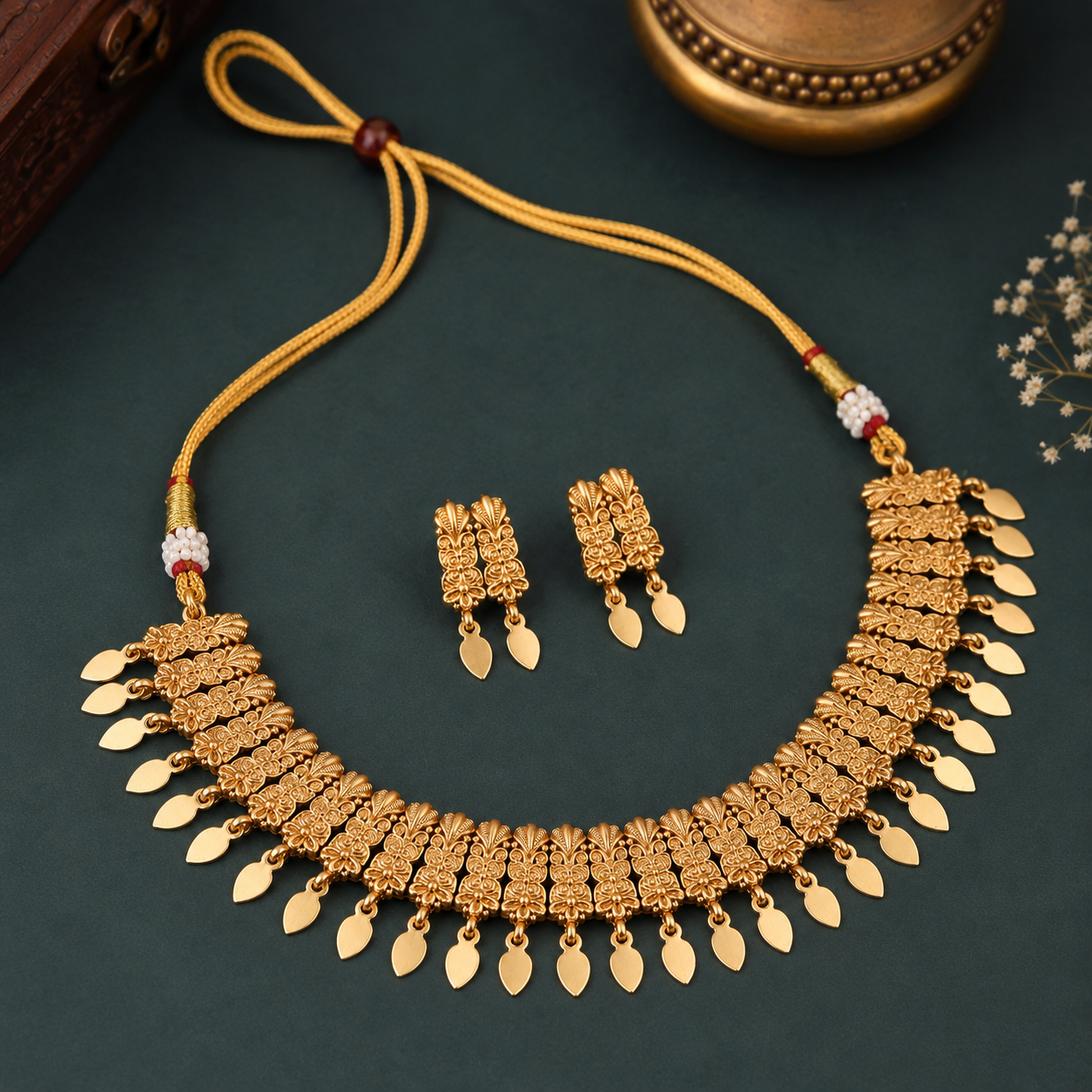 Gold-Toned Ilakkathali Choker Necklace