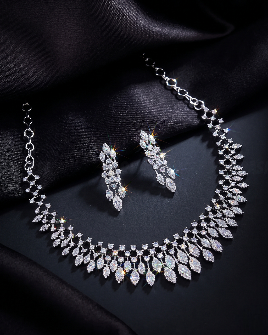 Victorian Style AD Stone Necklace 455